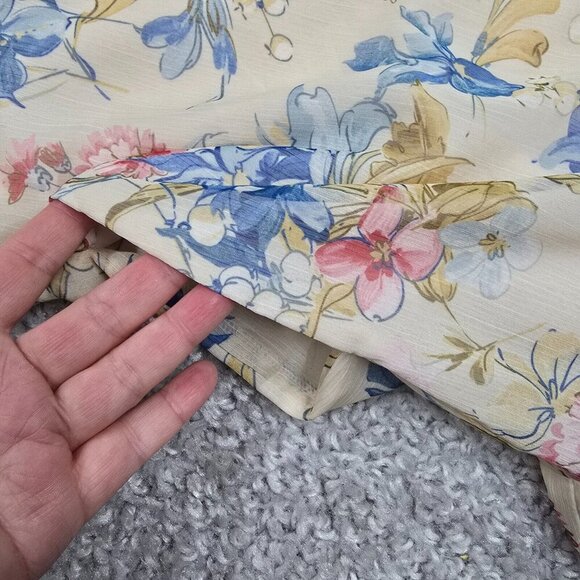 Tuckernuck Floral Drop Waist Mini Dress‎ XXL Ruffle Lined Cottagecore Boho Chic - Picture 12 of 16